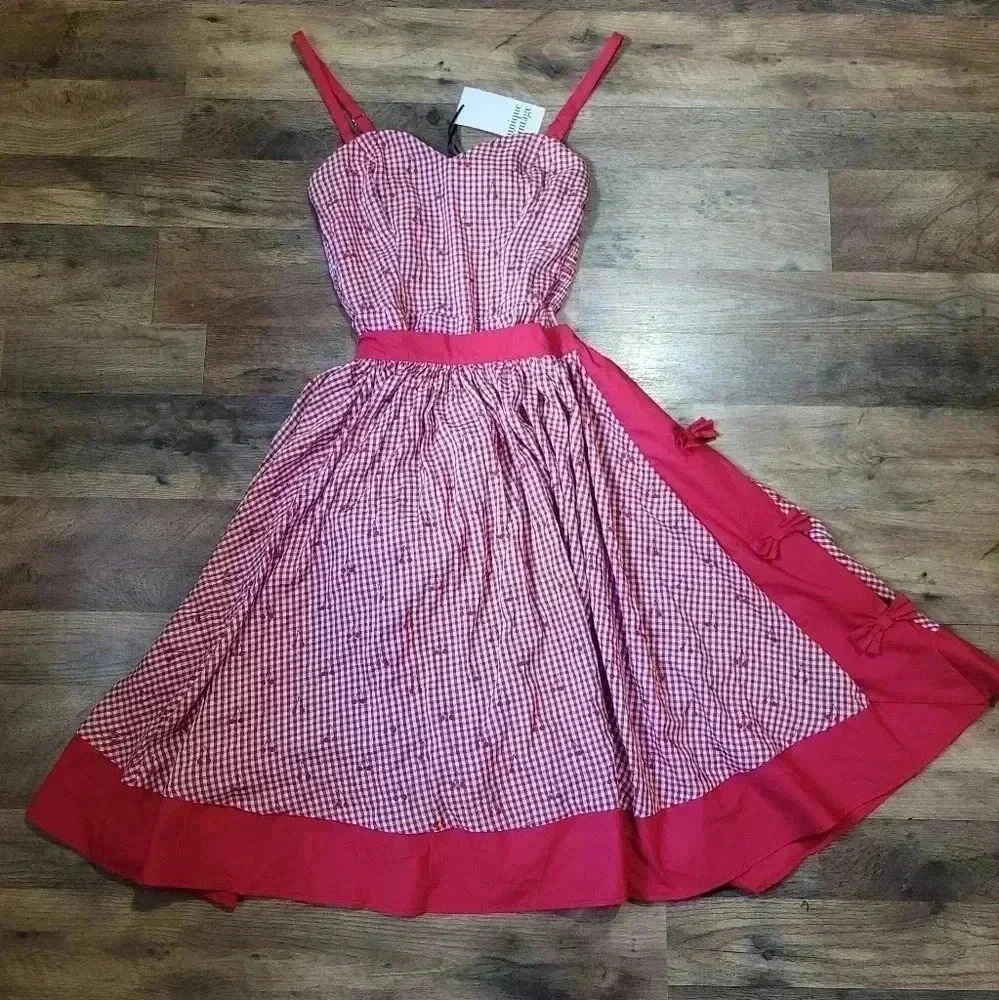 NWT Unique Vintage 2-Piece Cherry Romper & Skirt Set Size (2) XS - Picture 1 of 13